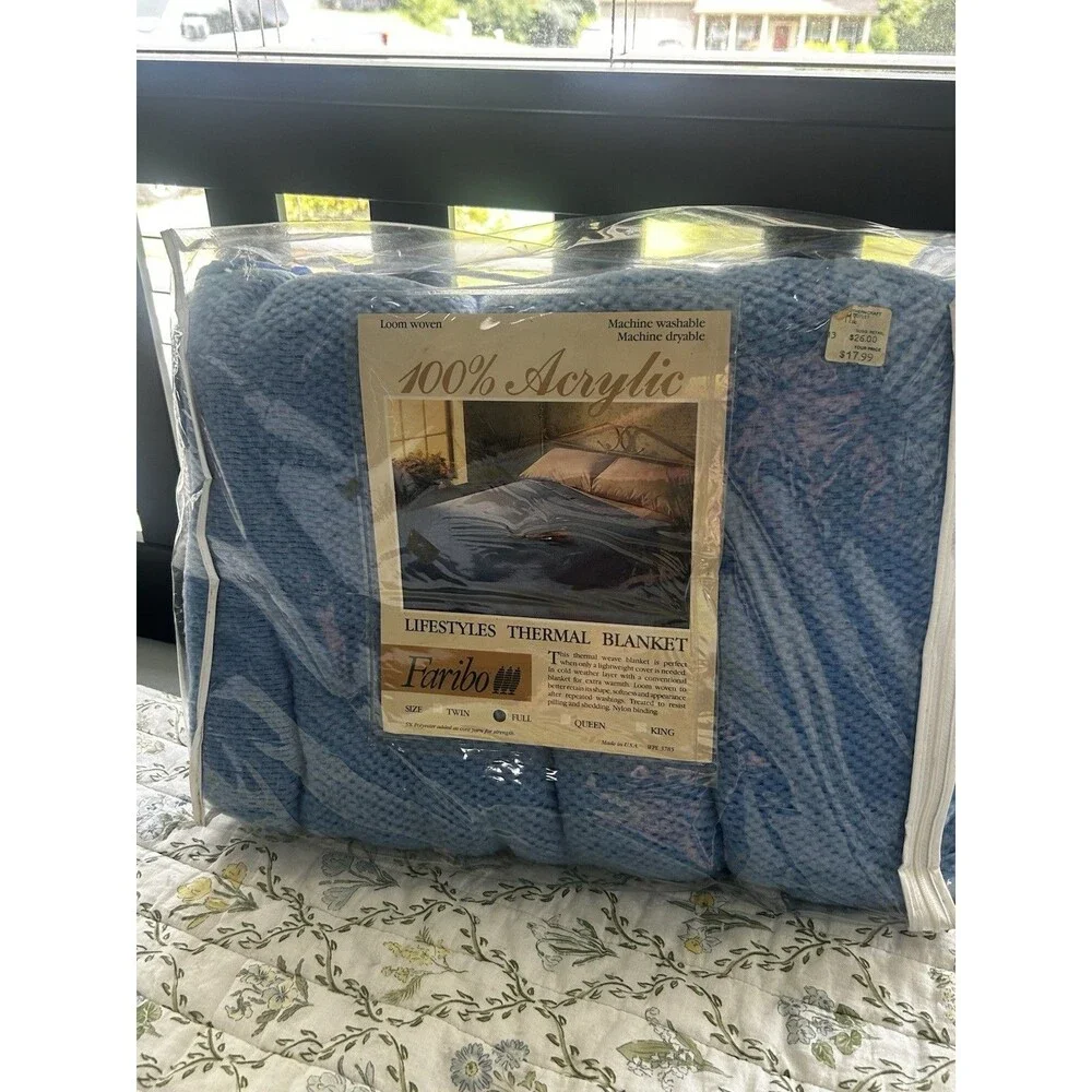 Vintage Faribo Thermal Blanket Full Vintage Size Fits Modern Queen Approx. 91x95